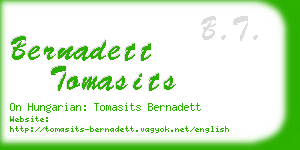 bernadett tomasits business card